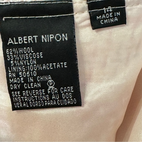Albert Nipon Pastel Tweed Skirt | Wool Blend Pencil Style 14 - Picture 4 of 5